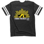 Farm Friends Spring Hay Fund 2026, a Vintage Smoke / White Football Jersey Tee (back-view)