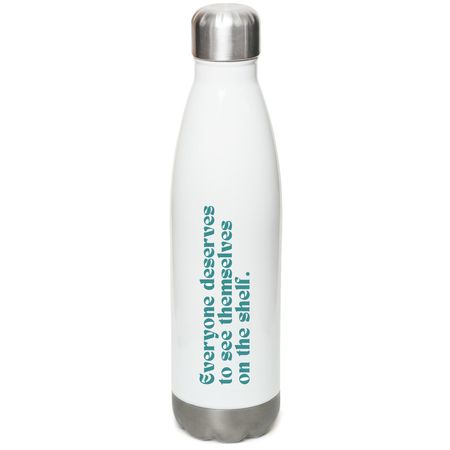 The Nonbinarian Water Bottle, a White Stainless Steel Water Bottle
