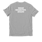 Queen Dottie, a Granite Grey Heather Allmade Organic Cotton Unisex Tee (back-view)
