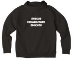 Queen Dottie, a Deep Black Allmade Organic CVC Pullover Hoodie (back-view)