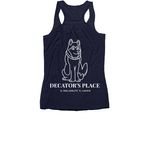 Help keep our Moots cool!, a Navy Women's Racerback (back-view)