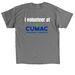 I volunteer at CUMAC, a Charcoal Classic Unisex Tee (back-view)
