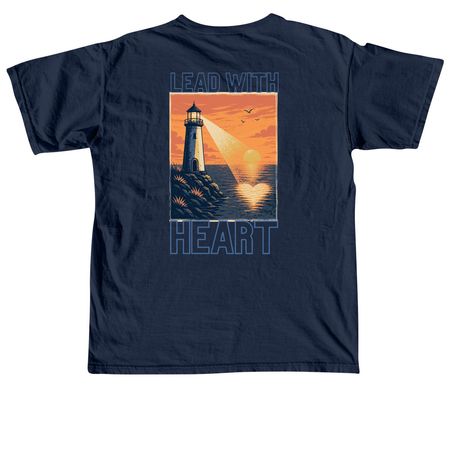 Lighthouse Tees, a True Navy Comfort Colors Unisex Tee (back-view)