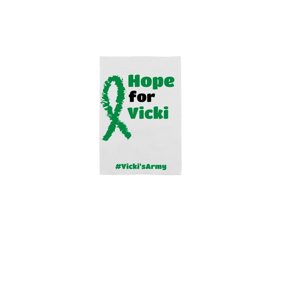Hope for Vicki (yard flag), a White 12" x 18" Yard Flag