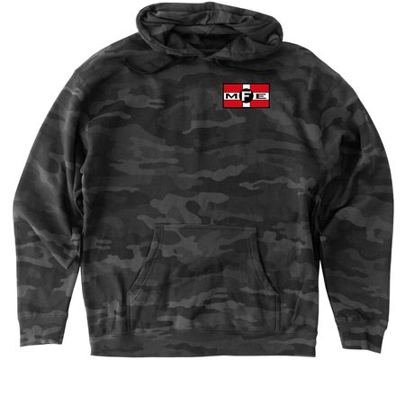 MFE/Props Shop Patch, a Black Camo Heavyweight Camo Pullover Hoodie