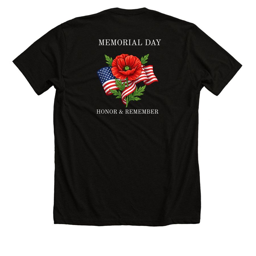 Memorial Day Shirt, a Solid Black Blend Premium Unisex Tee (back-view)