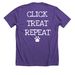 Clicker Training Rocks!, a Heather Team Purple Premium Unisex Tee (back-view)