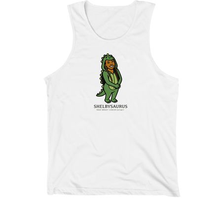 SHELBYSAURUS, a White Premium Cotton Tank
