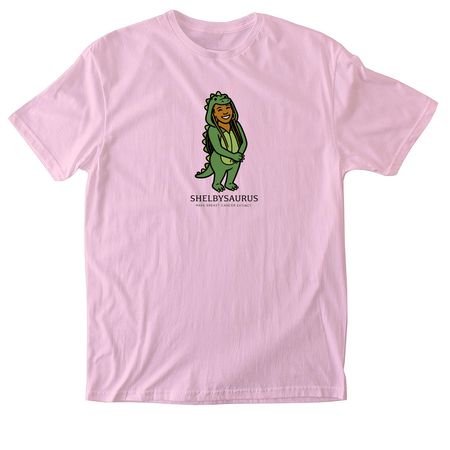 SHELBYSAURUS, a Light Pink Softstyle Cotton Tee