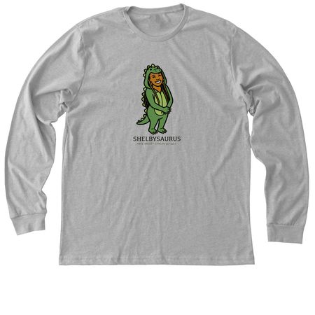 SHELBYSAURUS, a Athletic Heather Premium Long Sleeve Tee