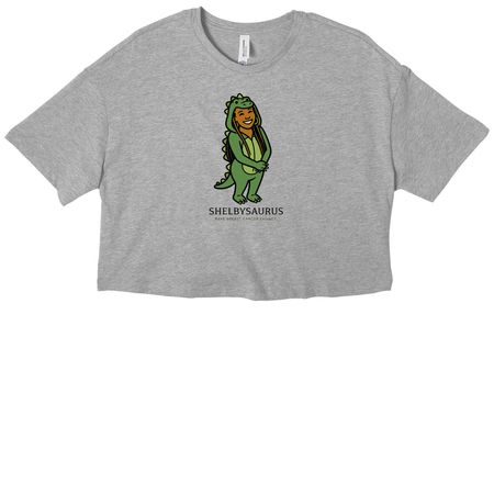 SHELBYSAURUS, a Athletic Heather Women?s Cropped Cotton Tee