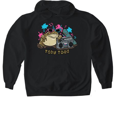 Toby Toad, a Black Gildan Softstyle Pullover Hoodie