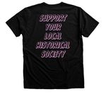 Local History Means Everyone's History., a Black Heather Premium Unisex Tee (back-view)