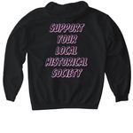 Local History Means Everyone's History., a Black Gildan Softstyle Pullover Hoodie (back-view)