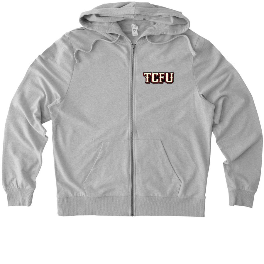 TFCU Zip Ups, a Granite Grey Heather Allmade Organic French Terry Zip Up Hoodie