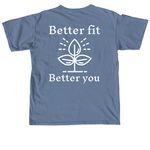 The best fit edition, a Blue Jean Comfort Colors Unisex Tee (back-view)