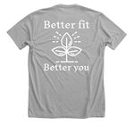 The best fit edition, a Athletic Heather Premium Unisex Tee (back-view)