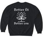 The best fit edition, a Black Softstyle Crewneck Sweatshirt (back-view)