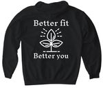 The best fit edition, a Black Gildan Softstyle Pullover Hoodie (back-view)