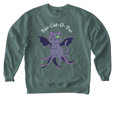 Bat-cat-o-pus, a Blue Spruce Comfort Colors Crewneck Sweatshirt