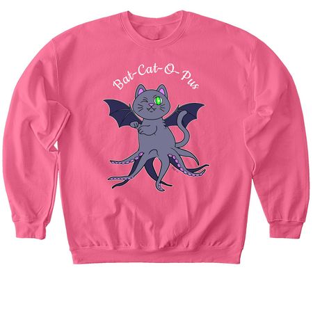 Bat-cat-o-pus, a Pink Lemonade Softstyle Crewneck Sweatshirt