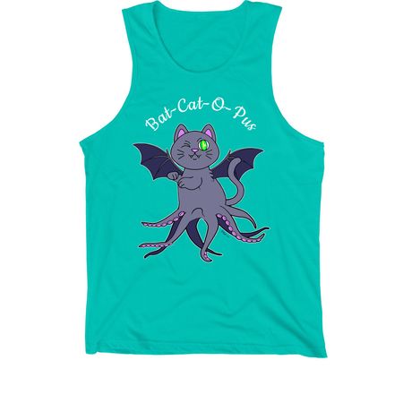 Bat-cat-o-pus, a Teal Premium Cotton Tank