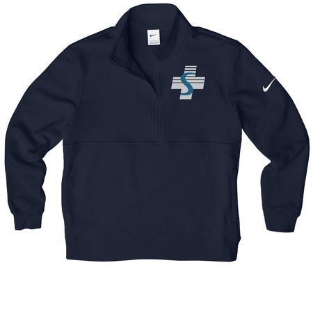 Unisex Nike Half Zip, a Midnight Navy Nike Club Fleece Half Zip Pullover