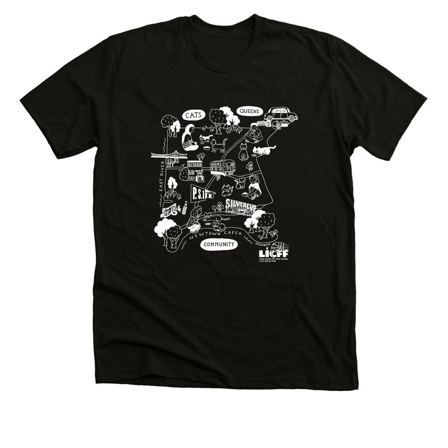 LICFF Cats, Queens, Community - White, a Solid Black Blend Premium Unisex Tee