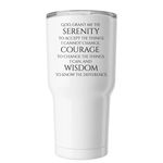 Serenity Prayer, Tumbler, a White Insulated Tumbler (back-view)