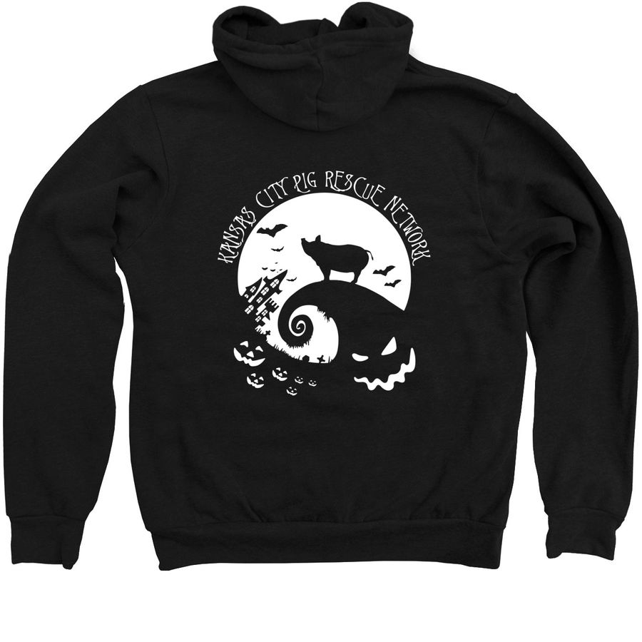 KCPRN - The Nightmare before Christmas, a Black Zip Up Hoodie (back-view)