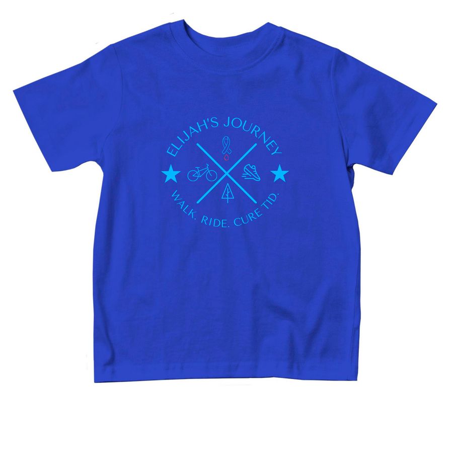 Elijah's Journey Blue Words Toddler, a Royal Blue Toddler Tee