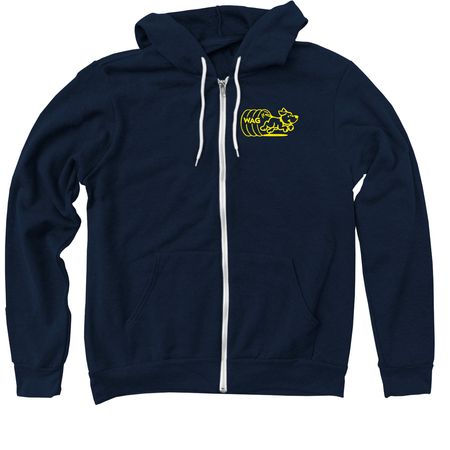 Yellow Simple Logo 2 -&nbsp;Shirts + Sweatshirts, a Navy Zip Up Hoodie