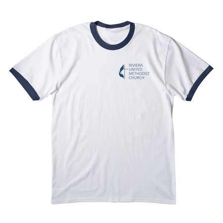 All Generations Specialty Shirts&nbsp;, a White/ Navy Cotton Ringer Tee (back-view)