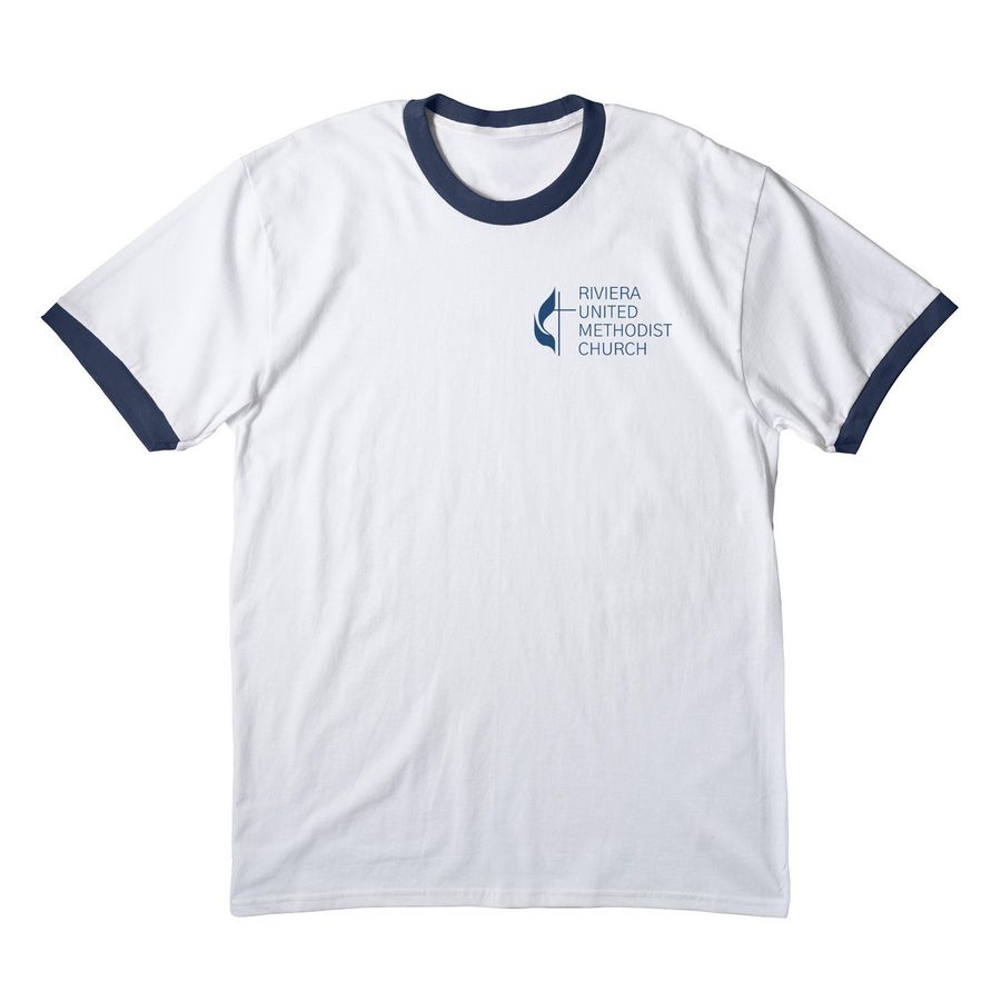All Generations Specialty Shirts&nbsp;, a White/ Navy Cotton Ringer Tee