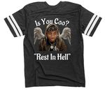 Is You Coo? Apparel&nbsp;, a Vintage Smoke / White Football Jersey Tee (back-view)