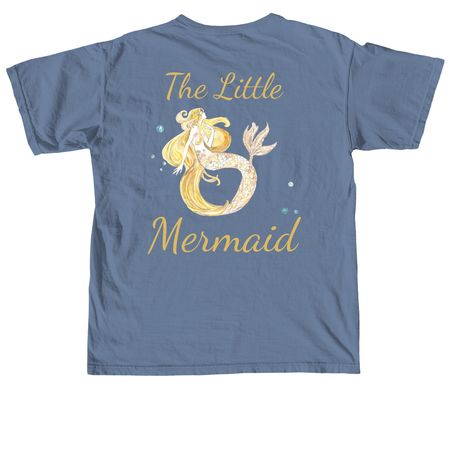 The Little Mermaid T-Shirt, a Blue Jean Comfort Colors Unisex Tee (back-view)