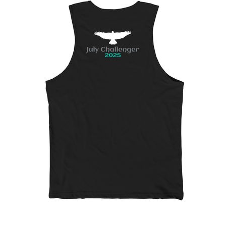 Overcome Through Courage, a Black Premium Cotton Tank (back-view)