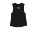 RomCom Resistance Tank, a Black Women's Muscle Tank (back-view)