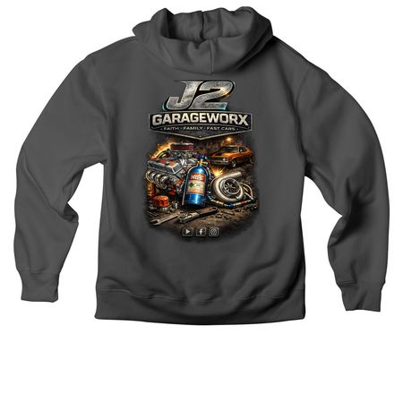 J2GW SPEED SHOP, a Asphalt Premium Heavyweight Pullover Hoodie