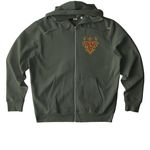The Aldehyde Zipper Jacket, a Khaki Green Stanley/Stella Unisex Cultivator 2.0 Zip Up Pullover Hoodie (back-view)