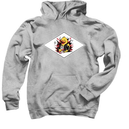 ROCKER DUCK, a Sport Grey Pullover Hoodie