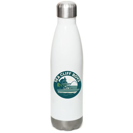 Water Bottle, a White Stainless Steel Water Bottle