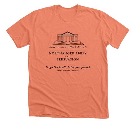 Austen's Bath Novels 2026 Parasol, a Heather Sunset Premium Unisex Tee