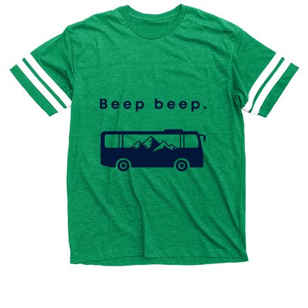 Beep beep., a Vintage Green / White Football Jersey Tee