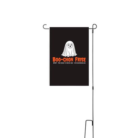 BFCACT Boo-chon Frise!, a White 12" x 18" Yard Flag with Stake