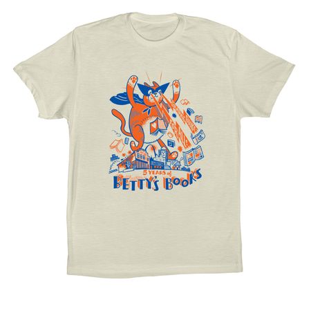 5-Year Anniversary Design: Kaiju Comics Cat!, a Natural Premium Cotton Tee