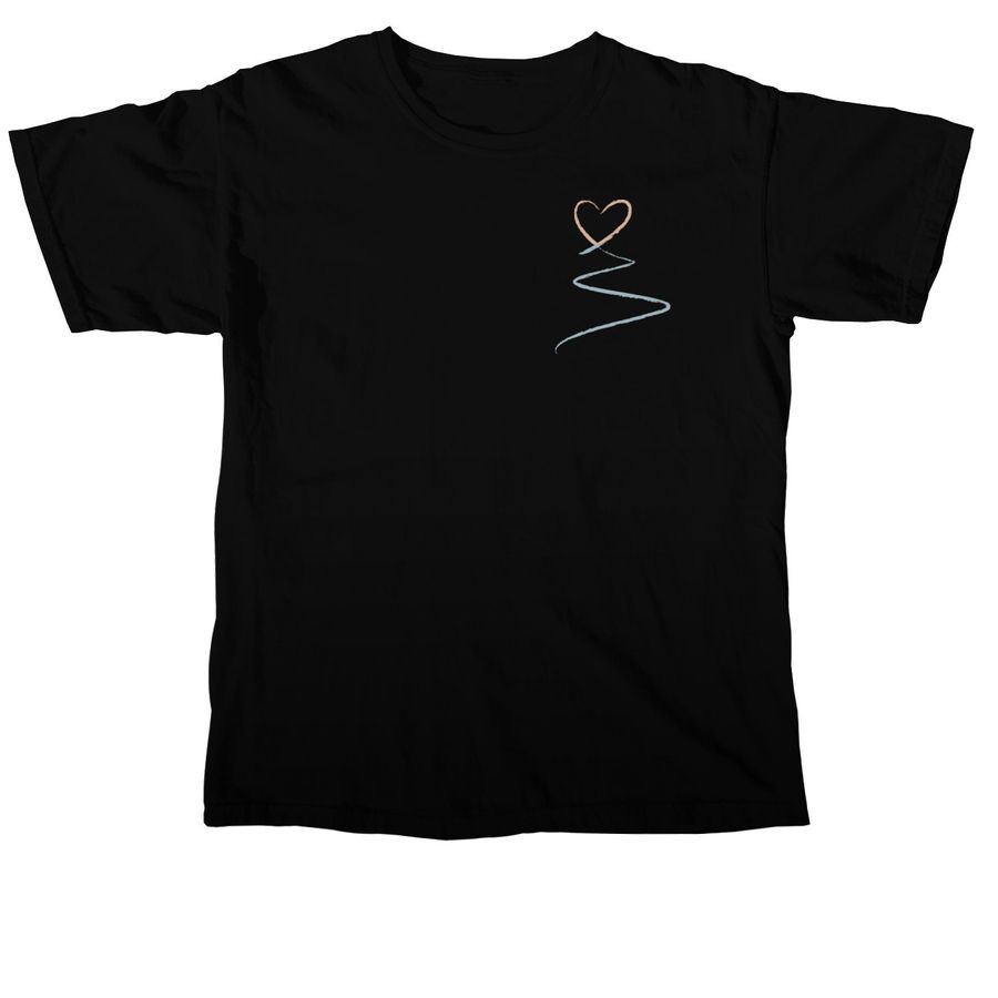 Heart/Mountain, a Black Comfort Colors Unisex Tee