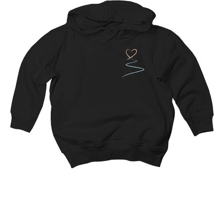 Toddler Heart/Mtns, a Black Toddler Pullover Hoodie