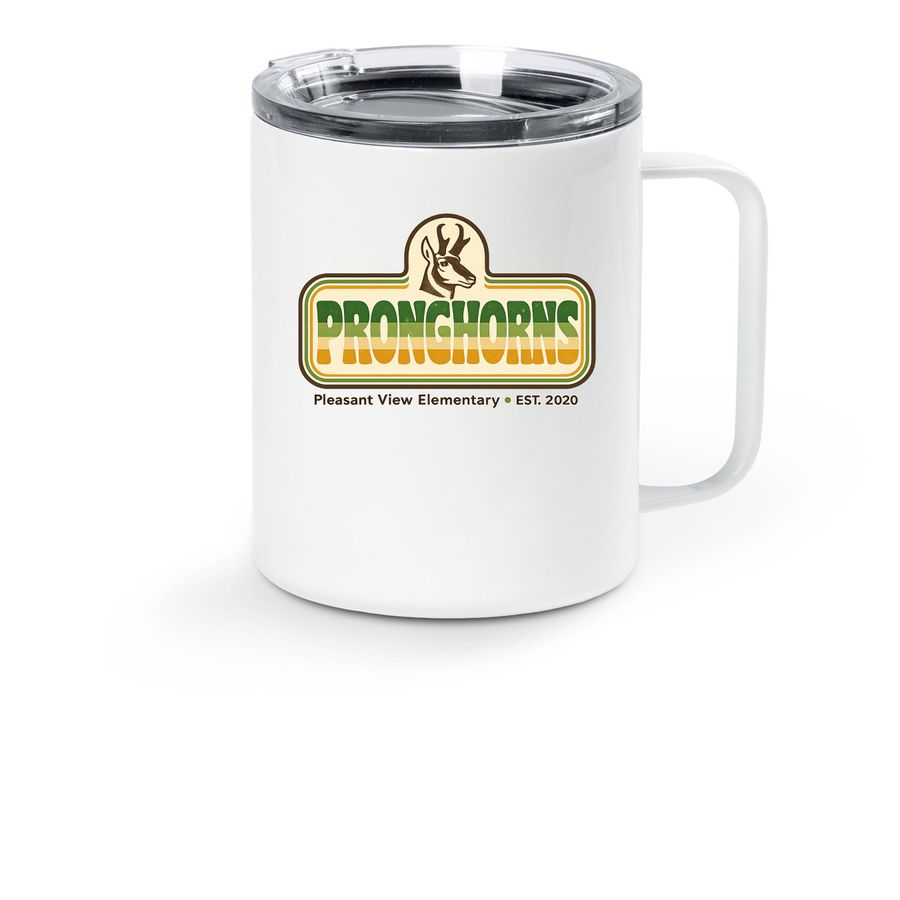 Home & Kitchen - PVE Travel Mug, a White Stainless Steel Travel Mug