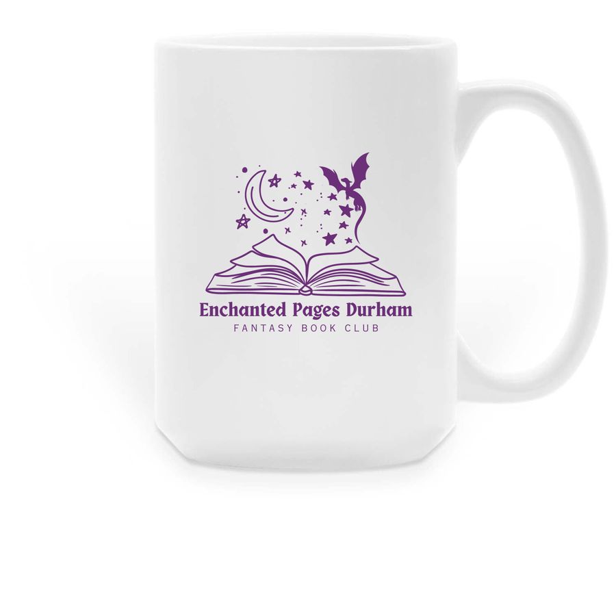 Enchanted Pages Logo, a White Large Coffee Mug